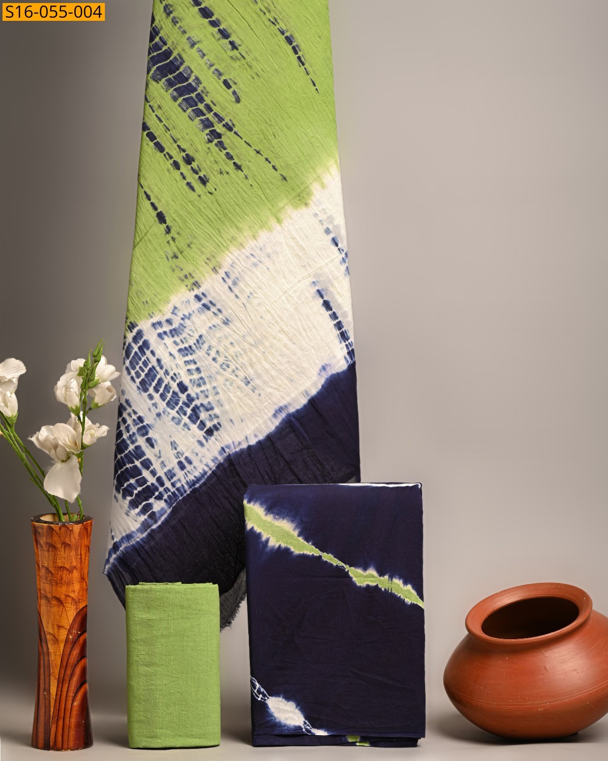 Green Handblock  printed cotton suits 