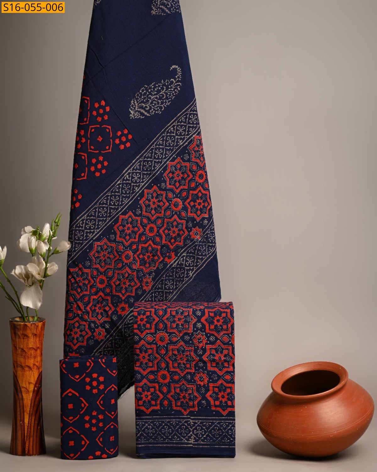 Black Handblock  printed cotton suits 