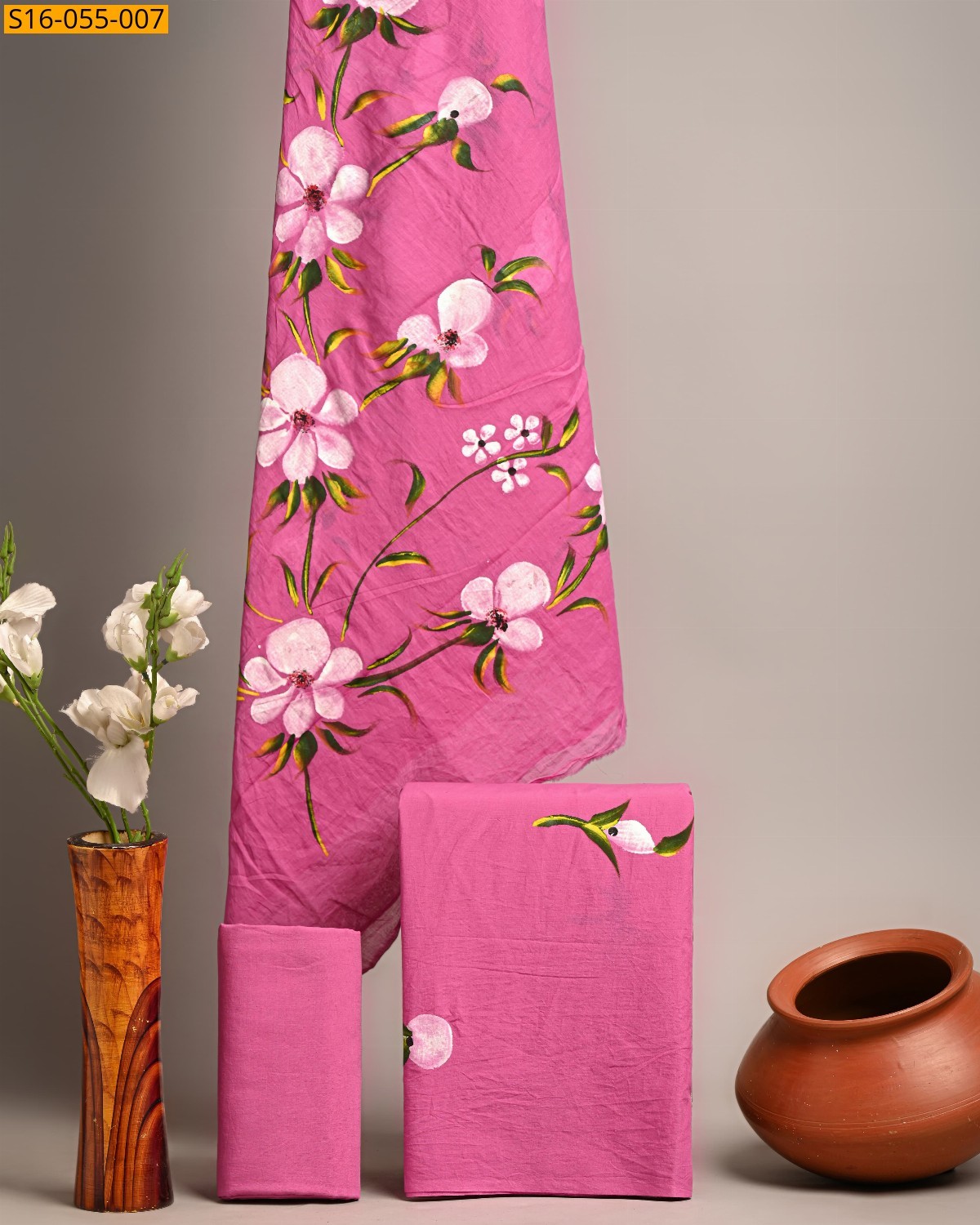 Pink Handblock  printed cotton suits 