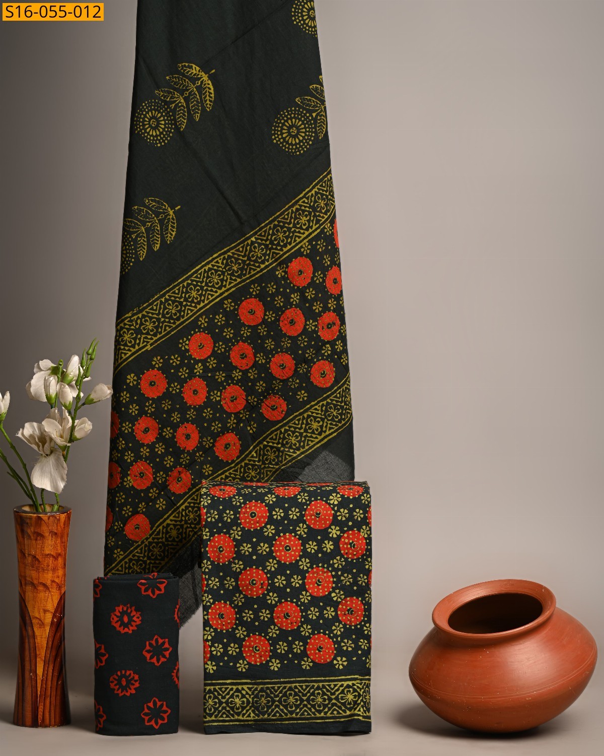 Black Handblock  printed cotton suits 