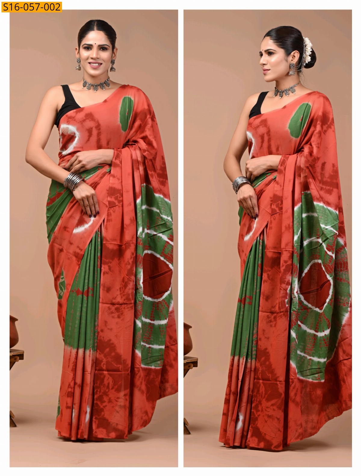Red Mulmul cotton sarees