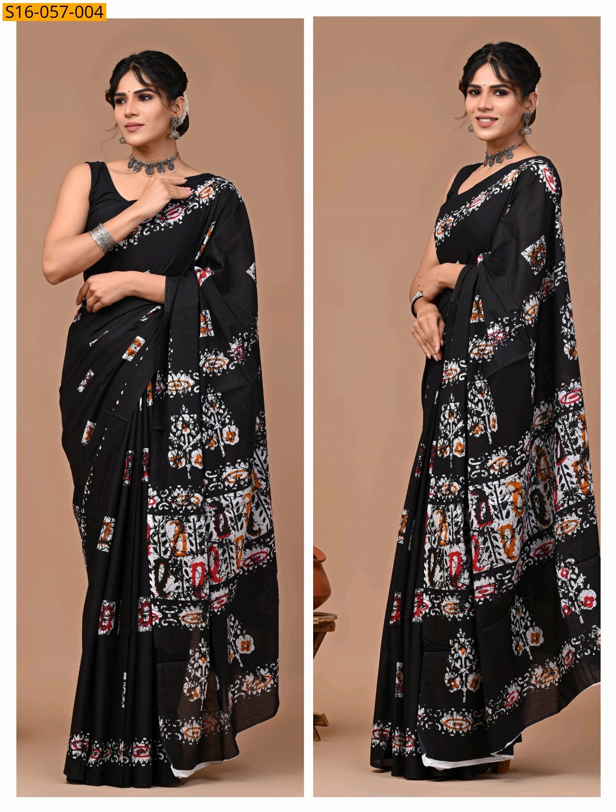Black Mulmul cotton sarees