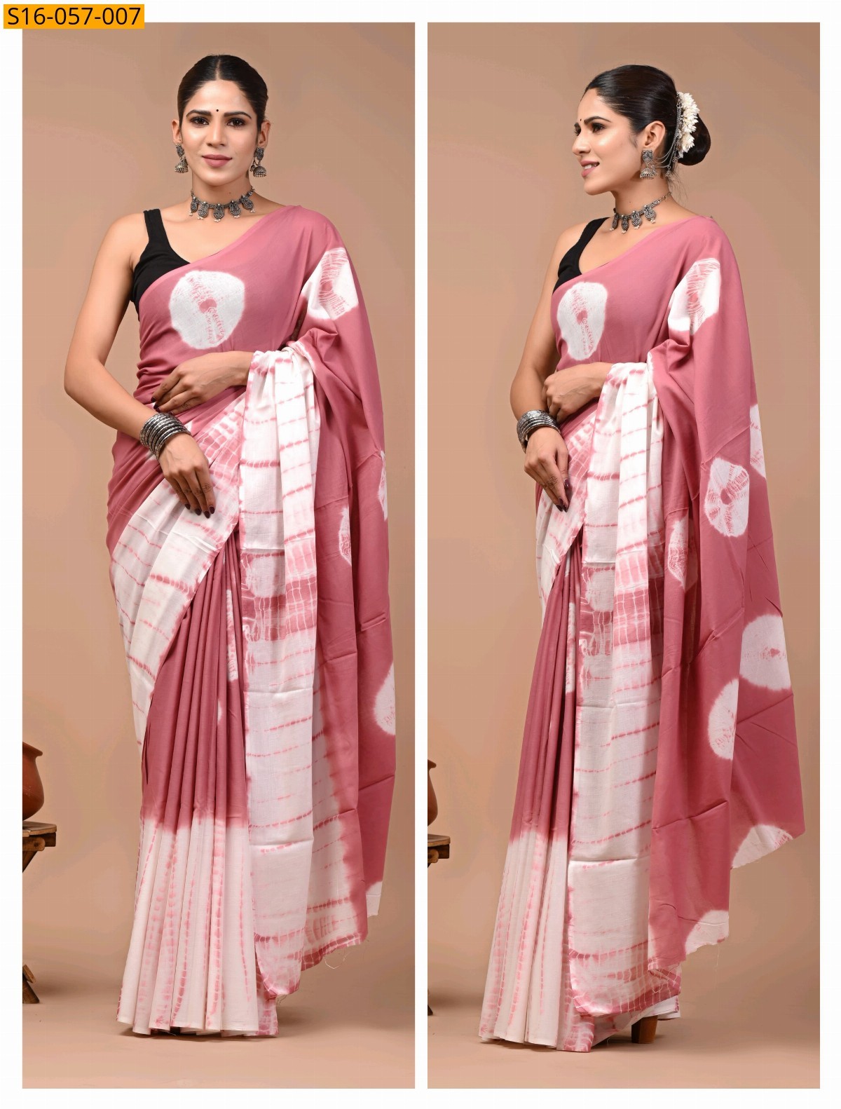 Onion Mulmul cotton sarees
