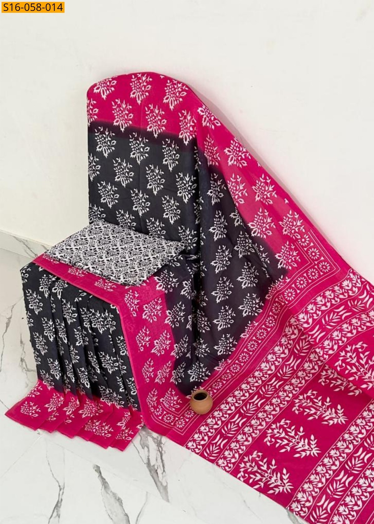 Black Mulmul cotton printed sarees 