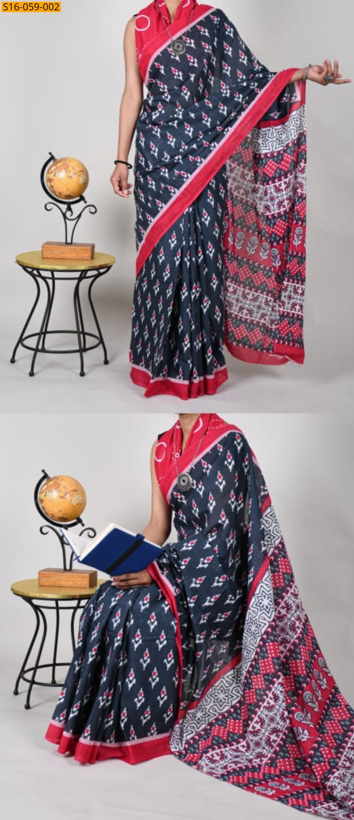 Grey Mulmul cotton sarees