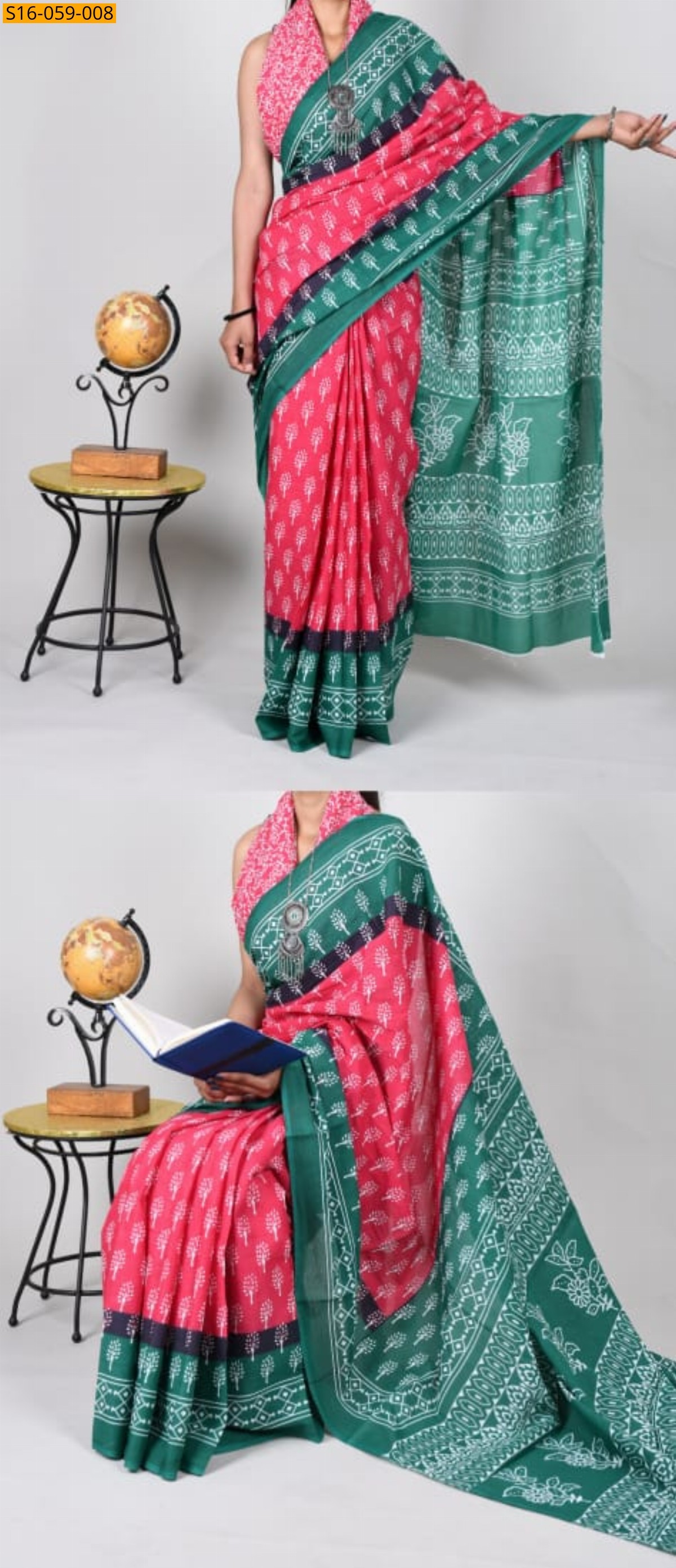 Pink Mulmul cotton sarees