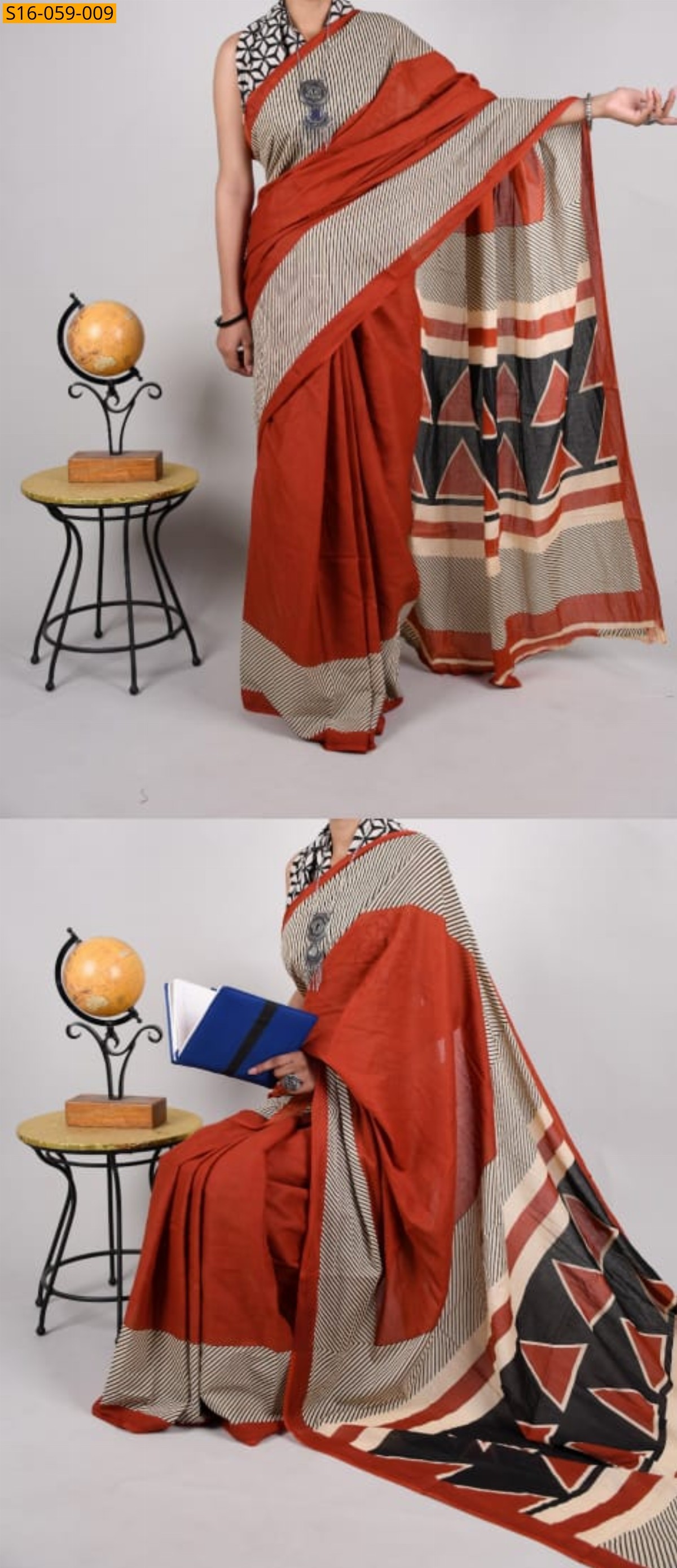 Maroon Mulmul cotton sarees
