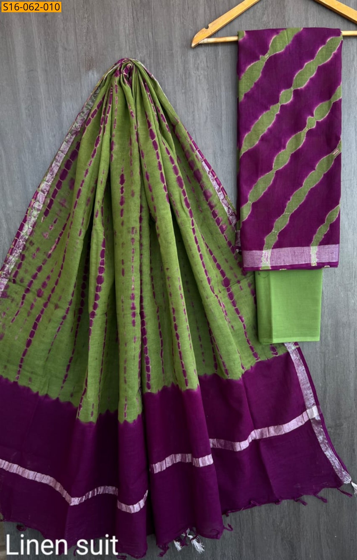 Green Linen suit sets 