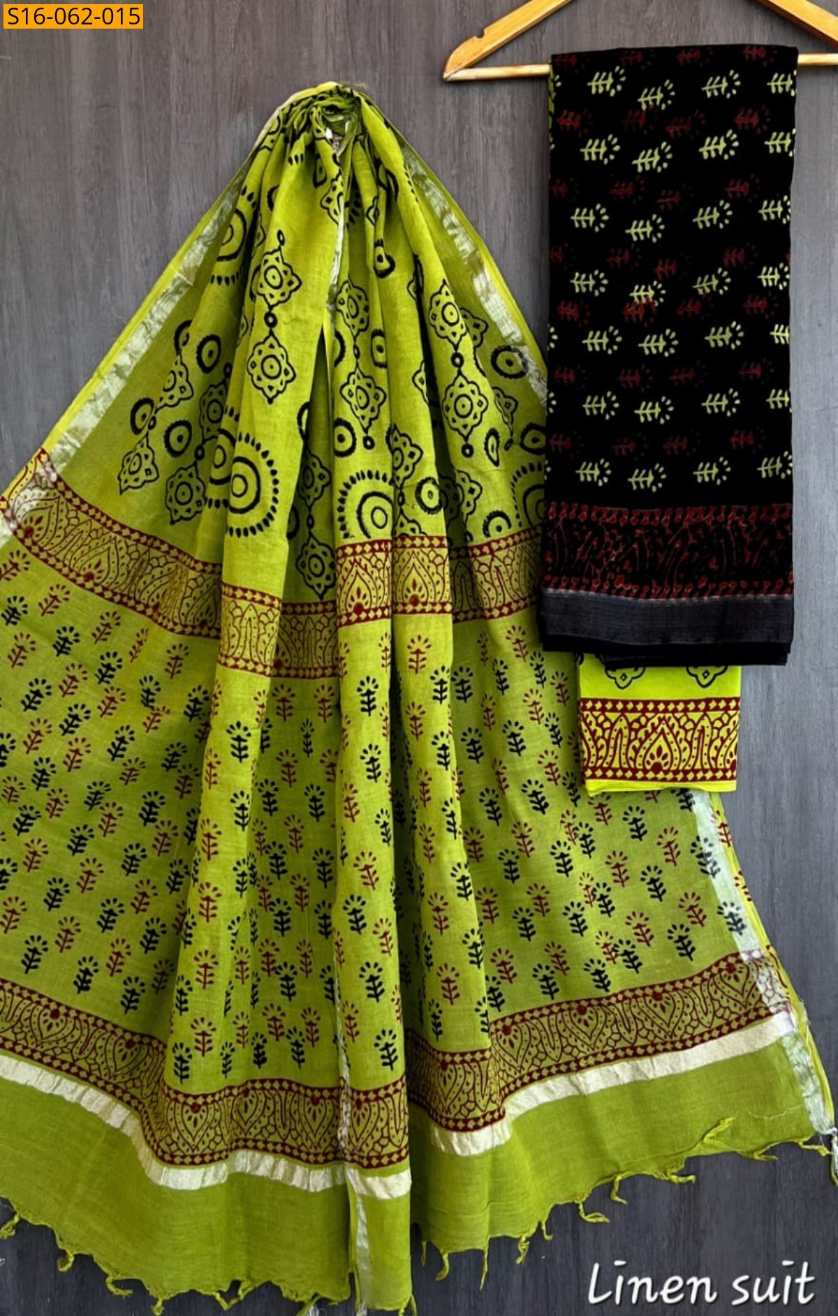 Green Linen suit sets 