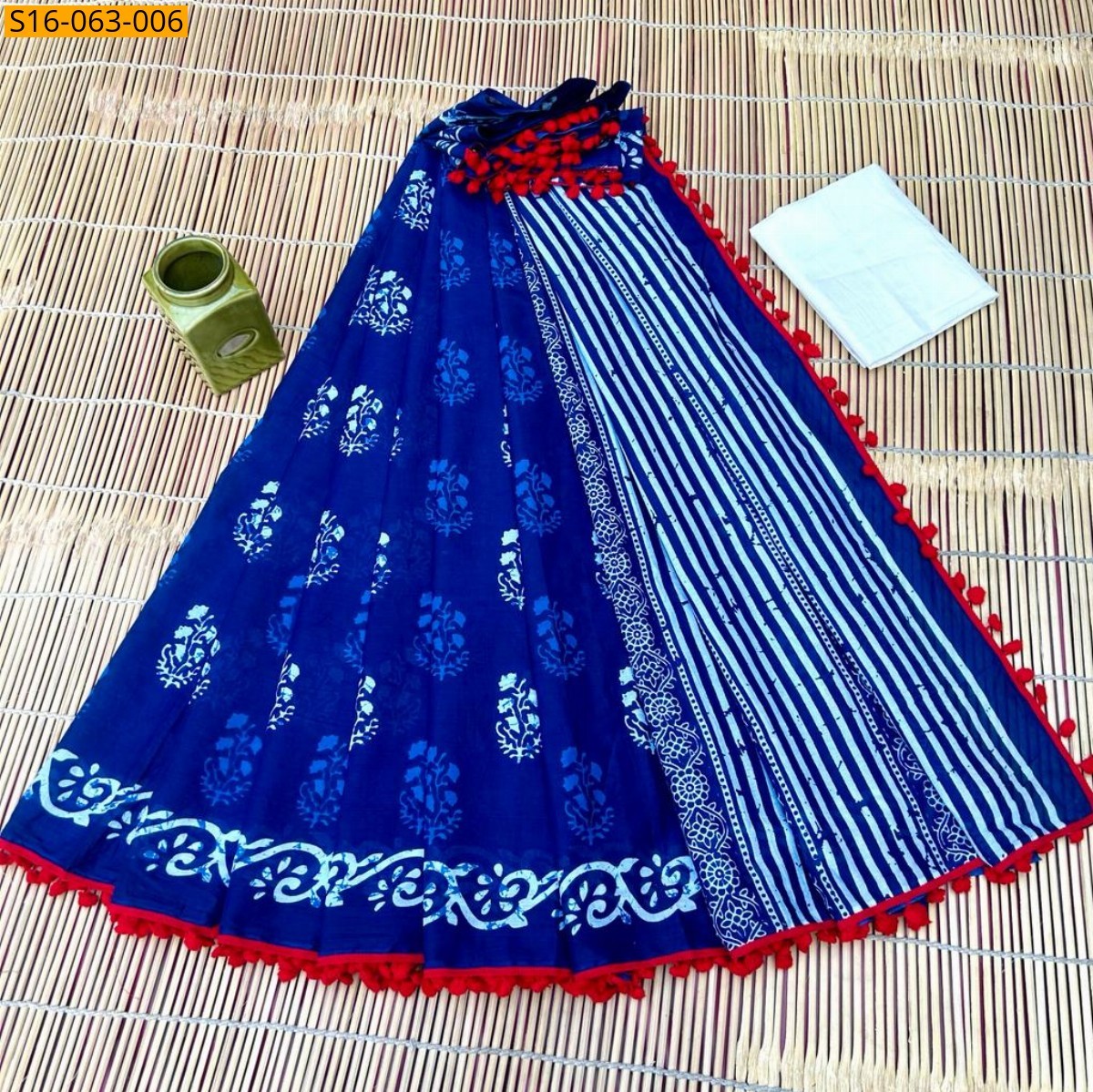 Blue Mulmul cotton sarees