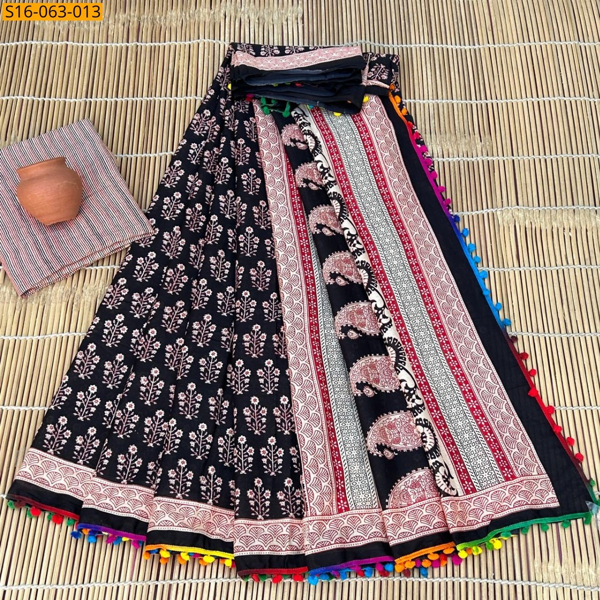 Black Mulmul cotton sarees