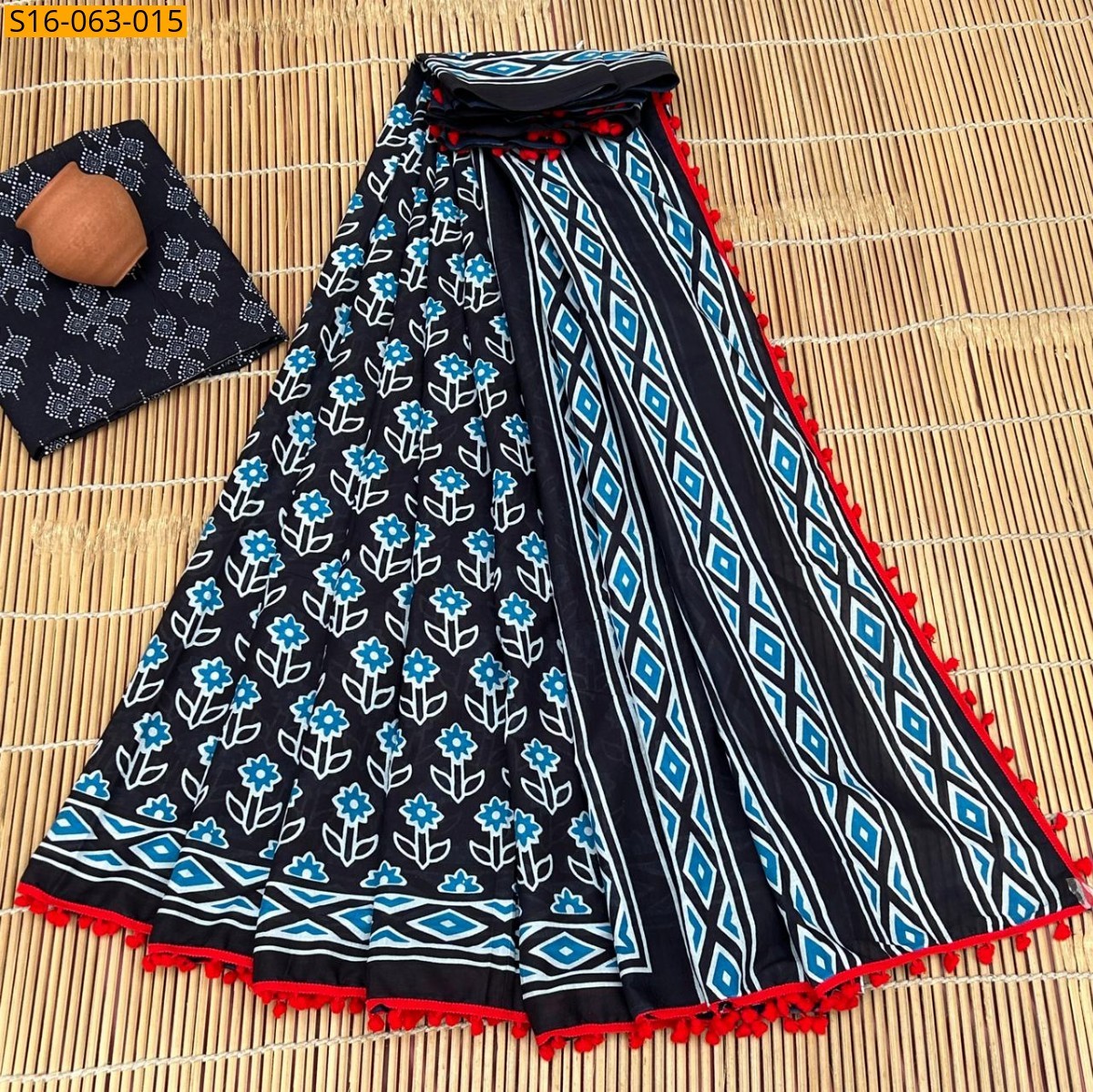 Black Mulmul cotton sarees