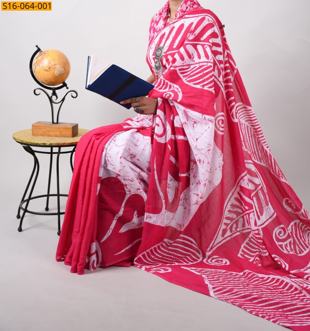 Pink Mulmul cotton printed sarees