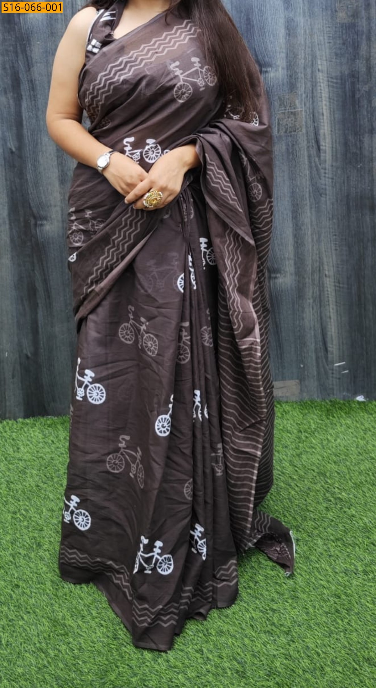 Purple Cotton mulmul Saree