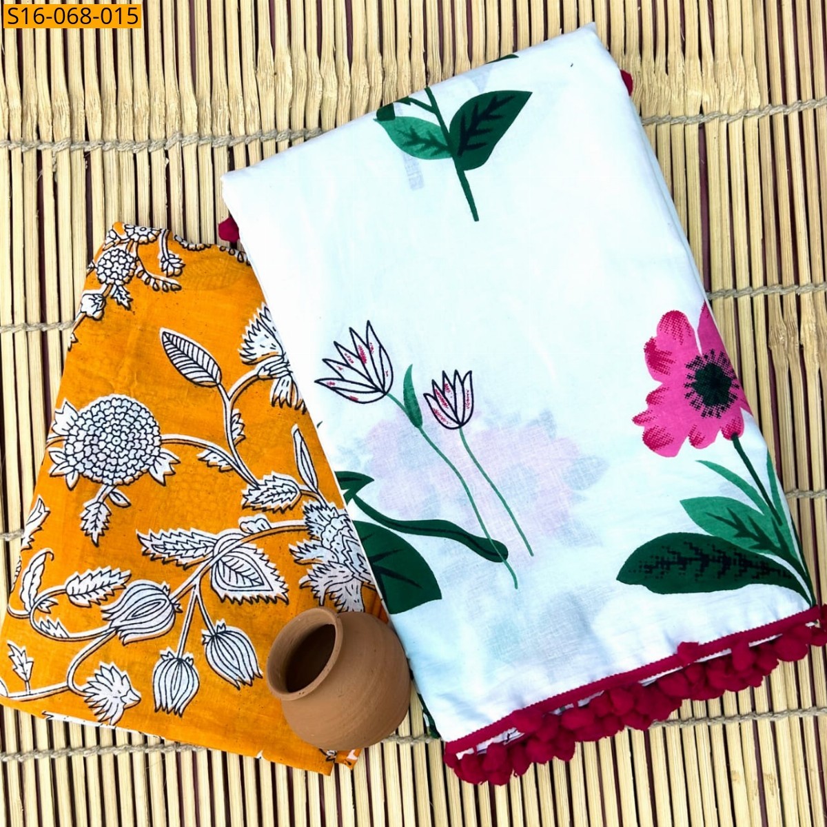 Mulmul cotton printed sarees