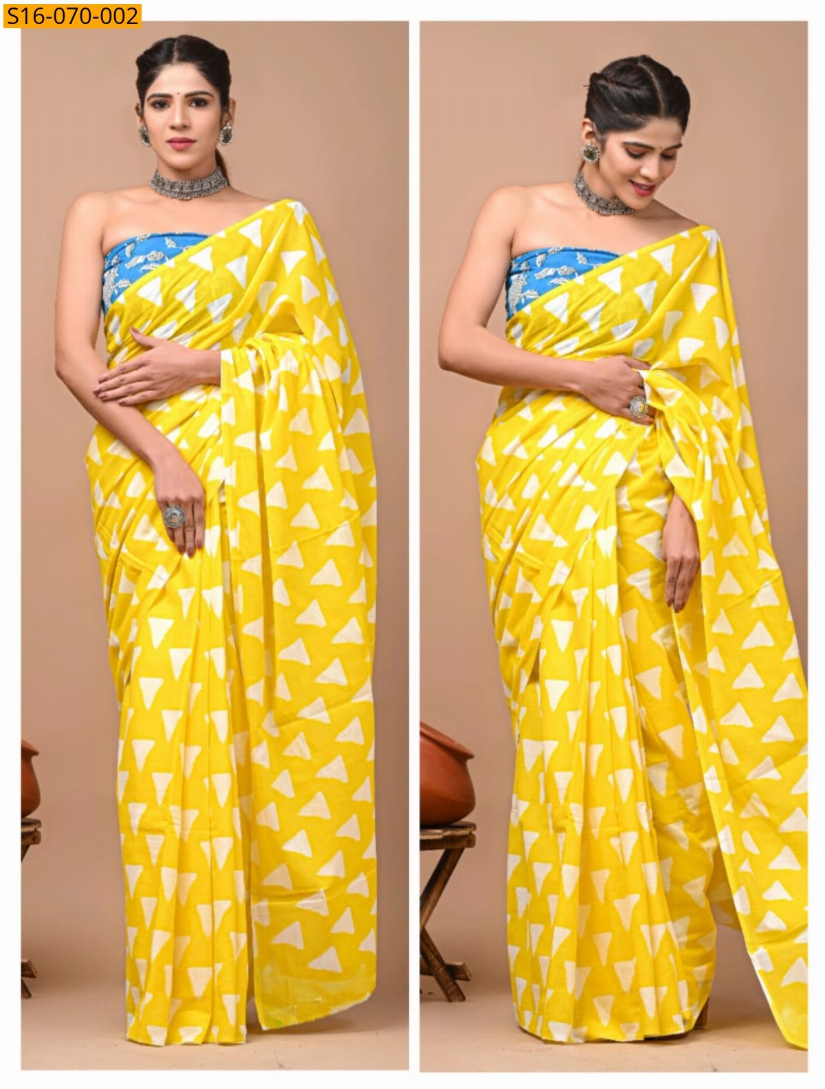 Yellow Mulmul cotton  sarees