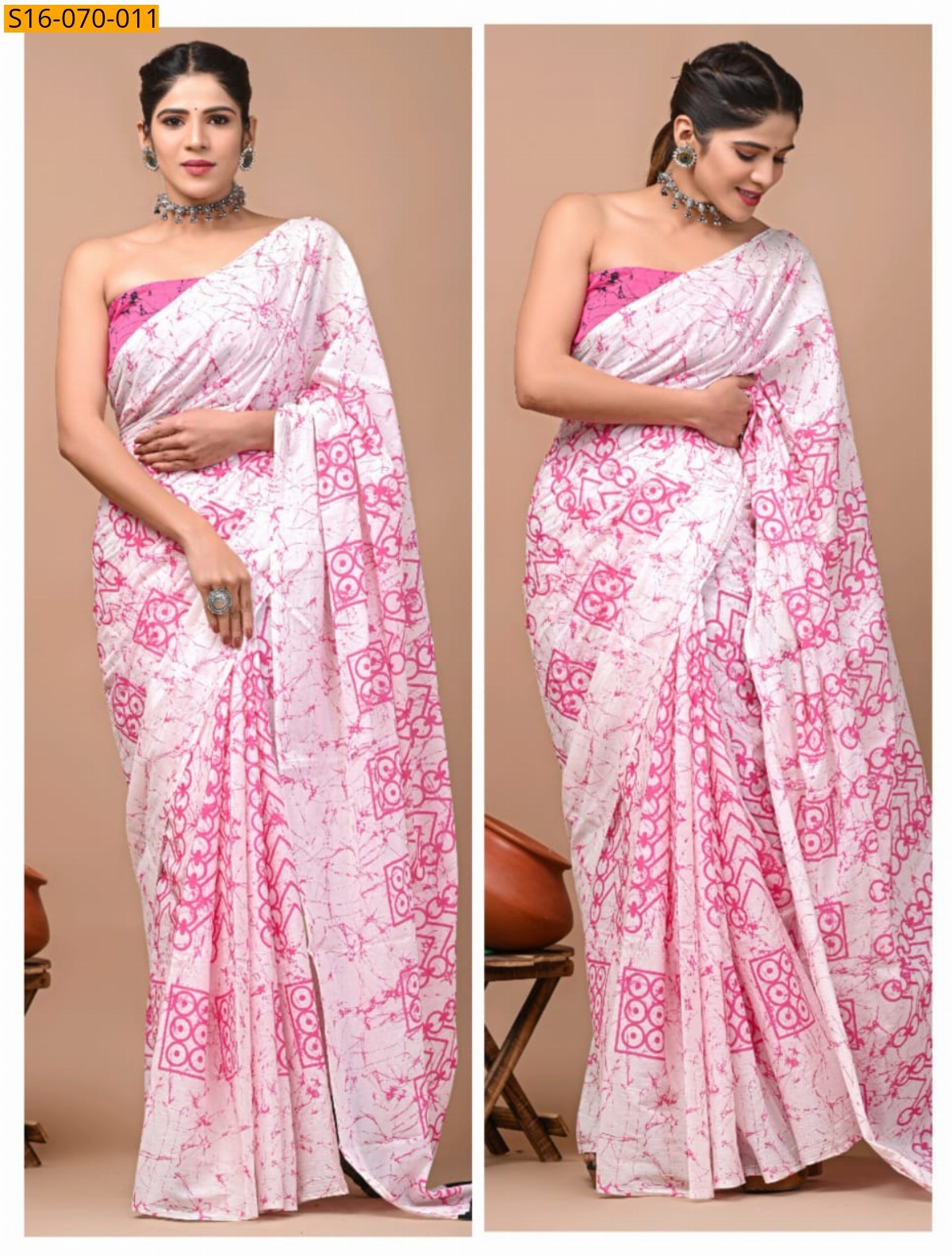 White Mulmul cotton  sarees