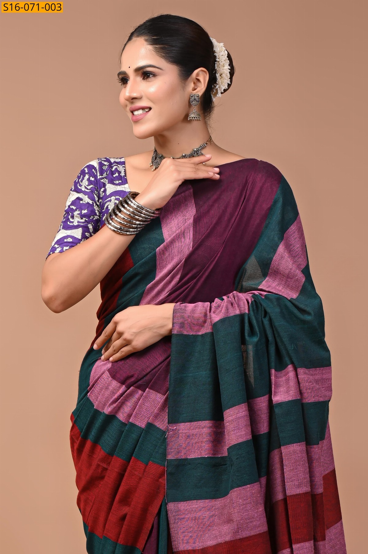 Multi Khadi Cotton Saree