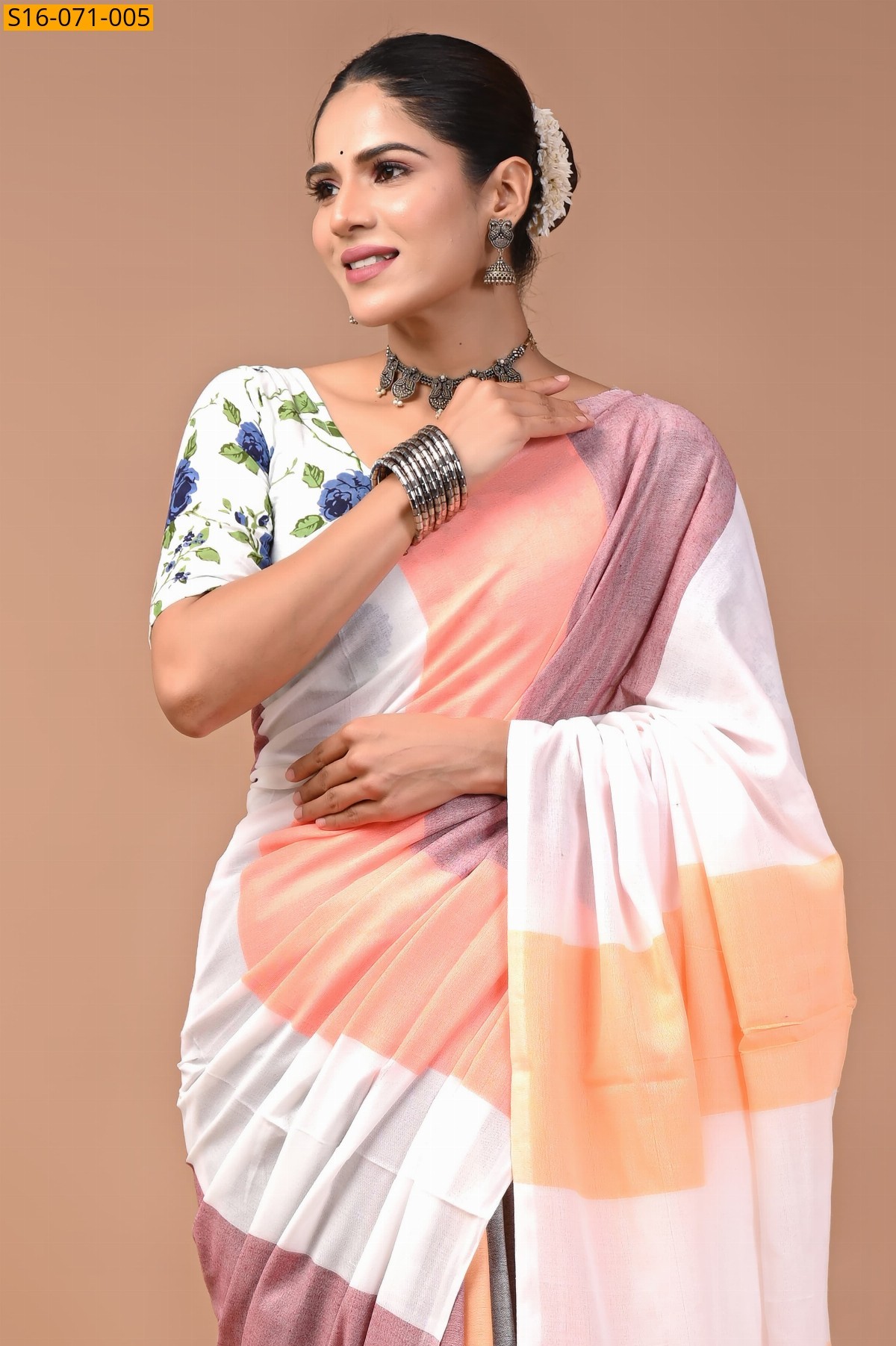 White Khadi Cotton Saree