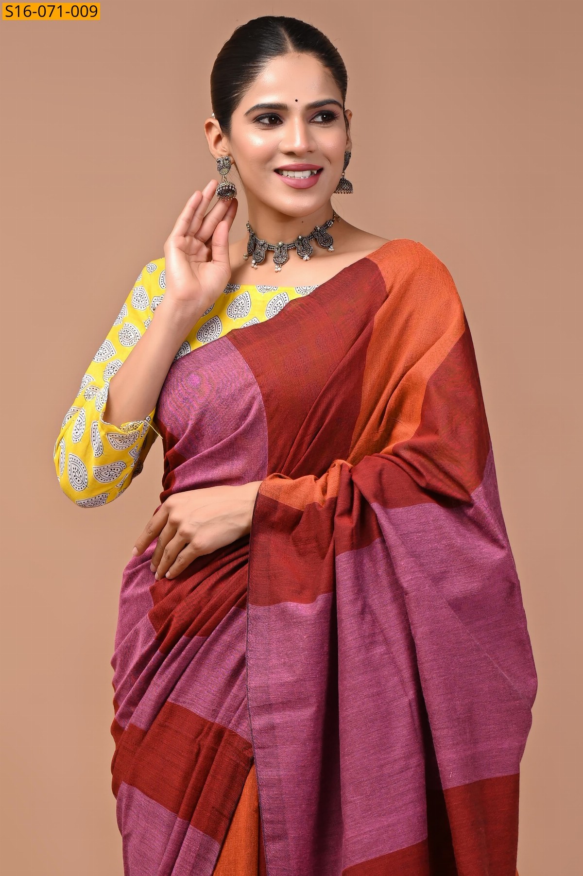 Multi Color Khadi Cotton Saree