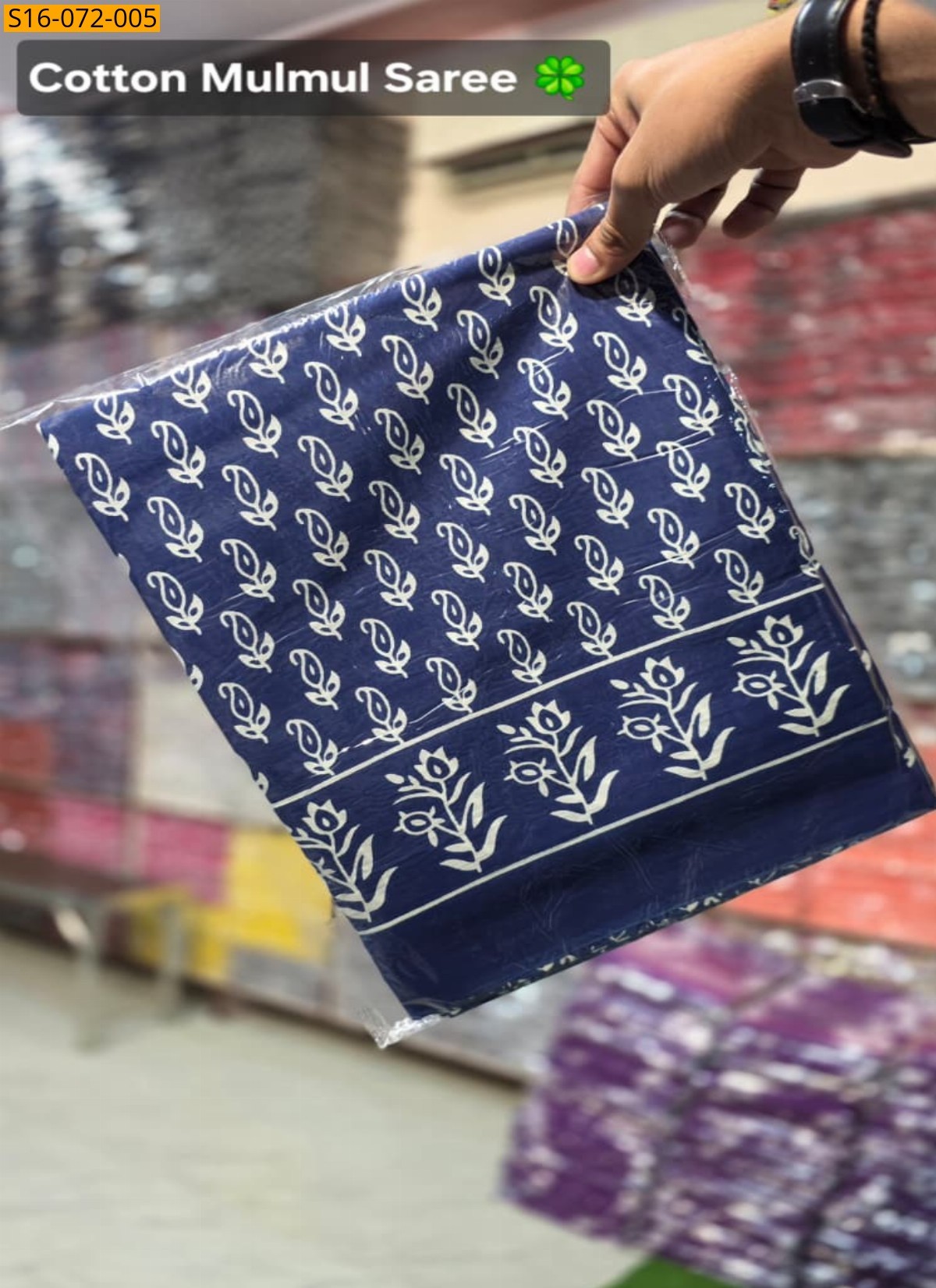 Navy Mulmul cotton  sarees