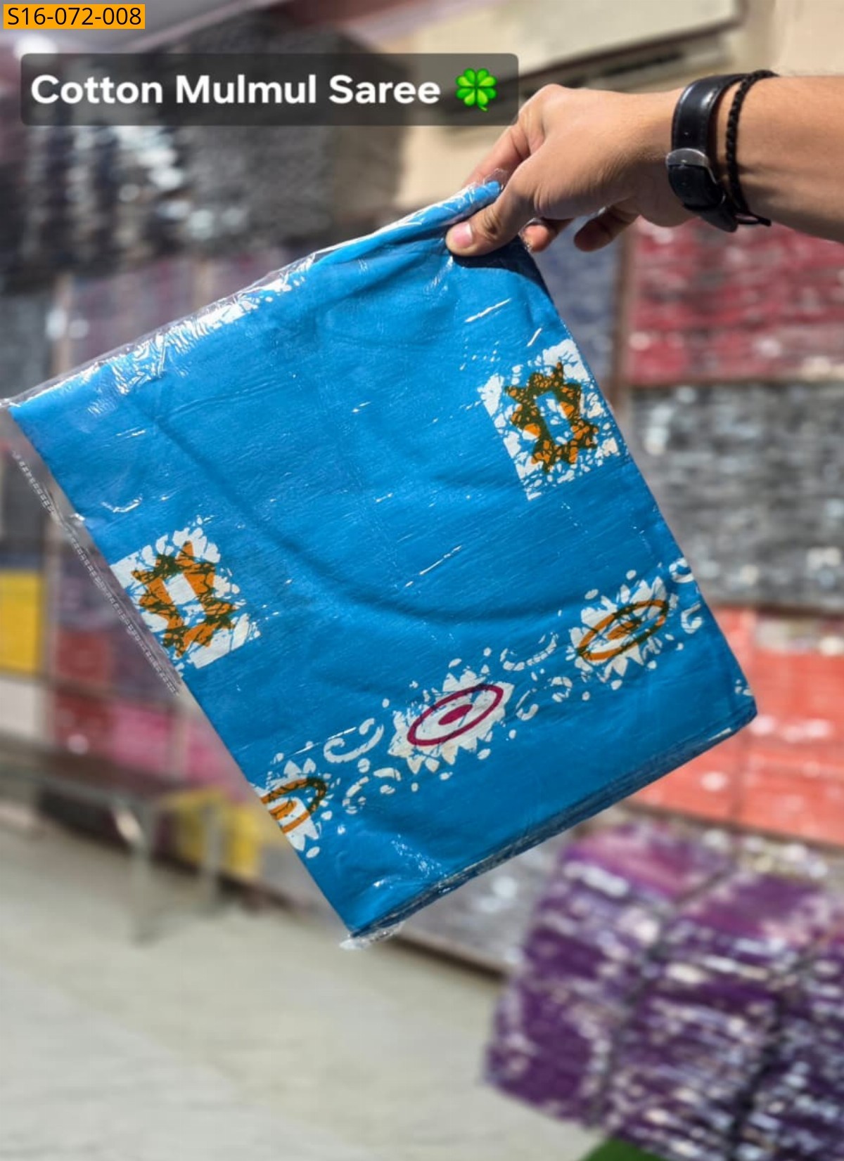 Blue Mulmul cotton  sarees