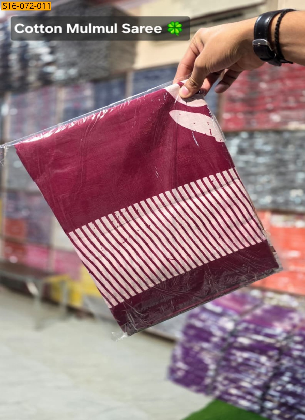 Maroon Mulmul cotton  sarees