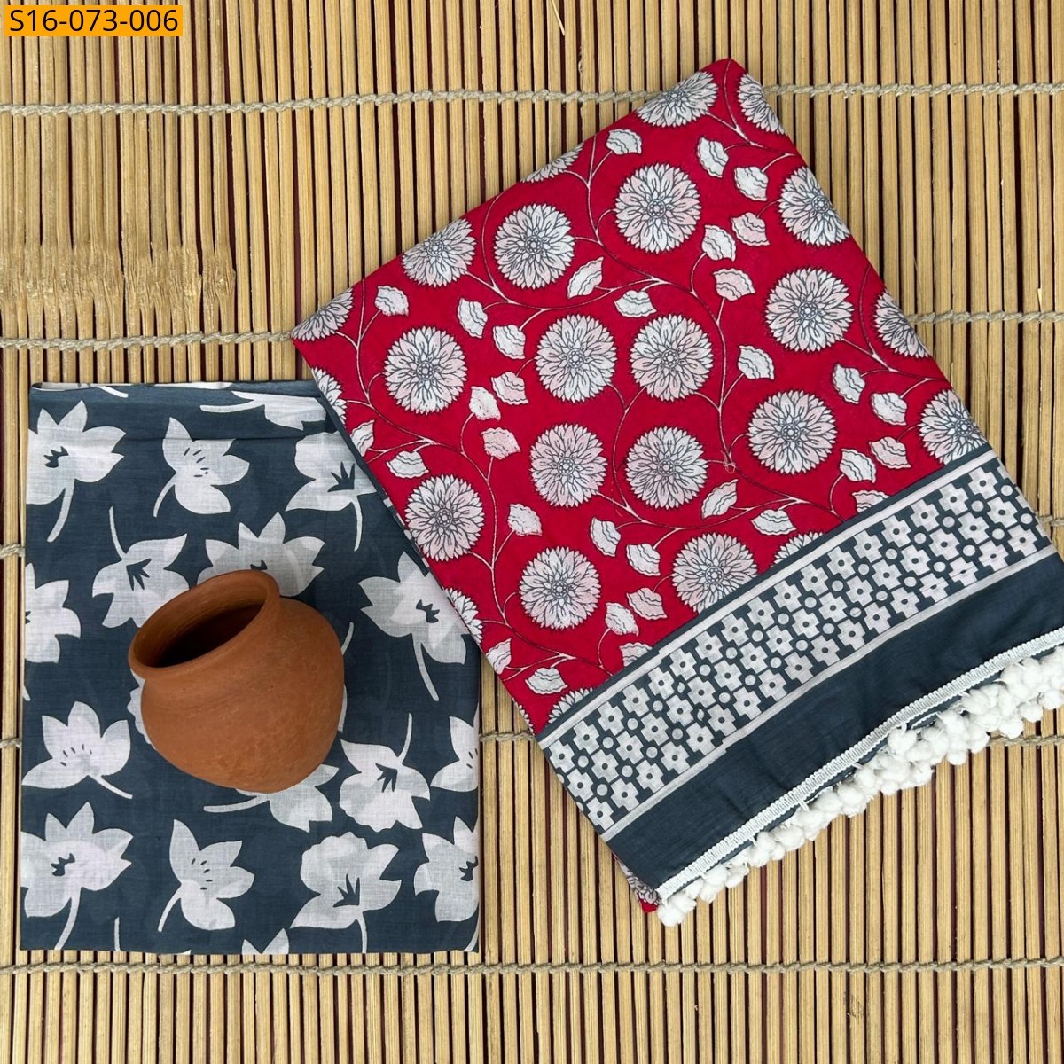 Red Mulmul cotton  sarees