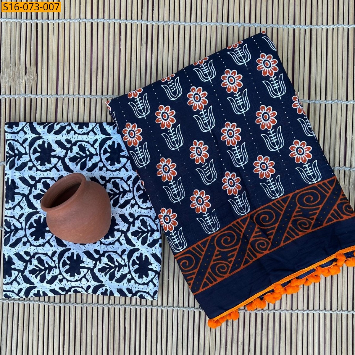 Navy Mulmul cotton  sarees