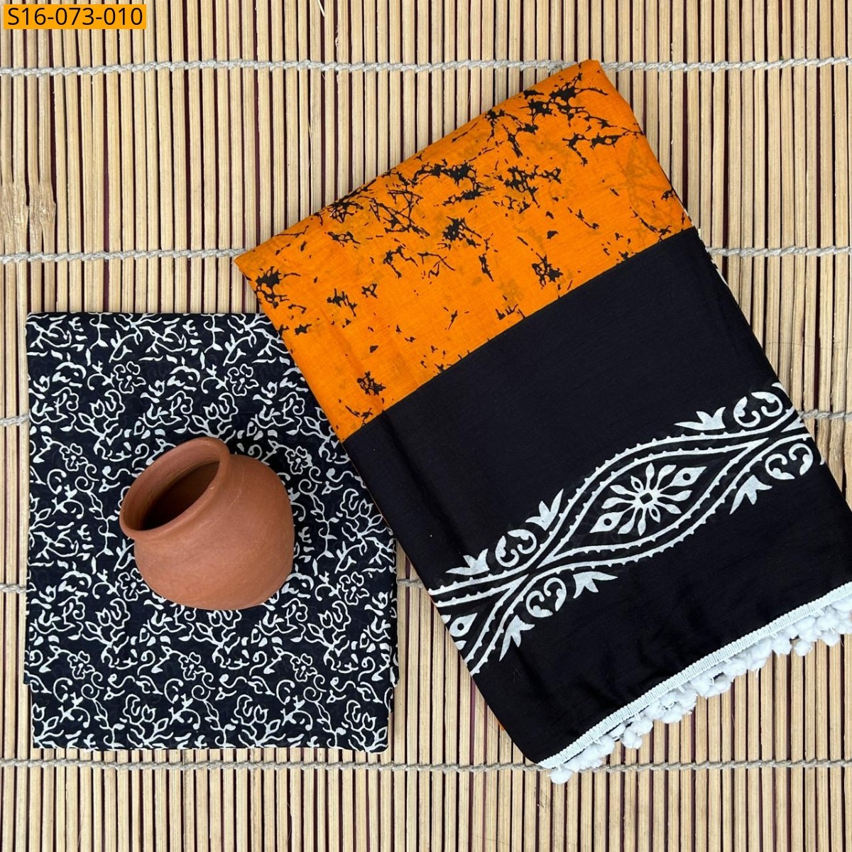 Orange Mulmul cotton  sarees