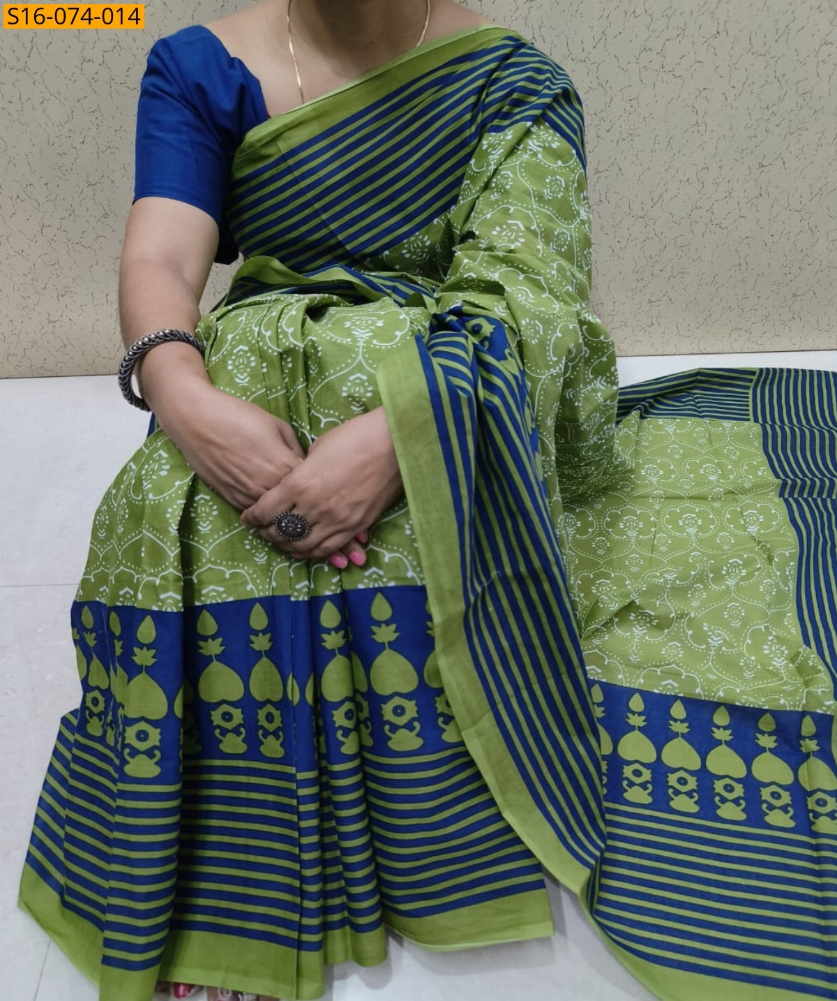 Green Mulmul cotton  sarees