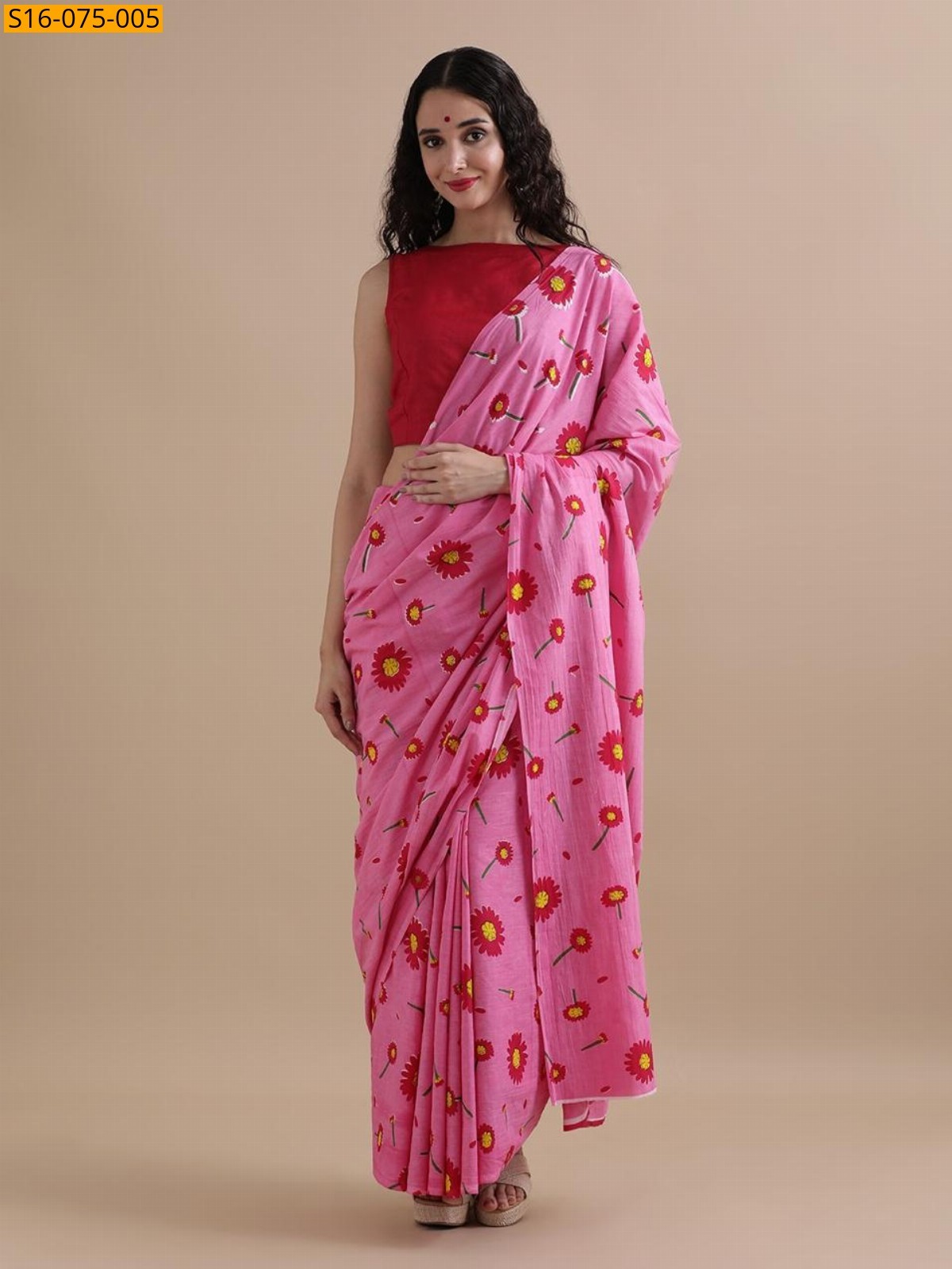 Pink Mulmul cotton  sarees
