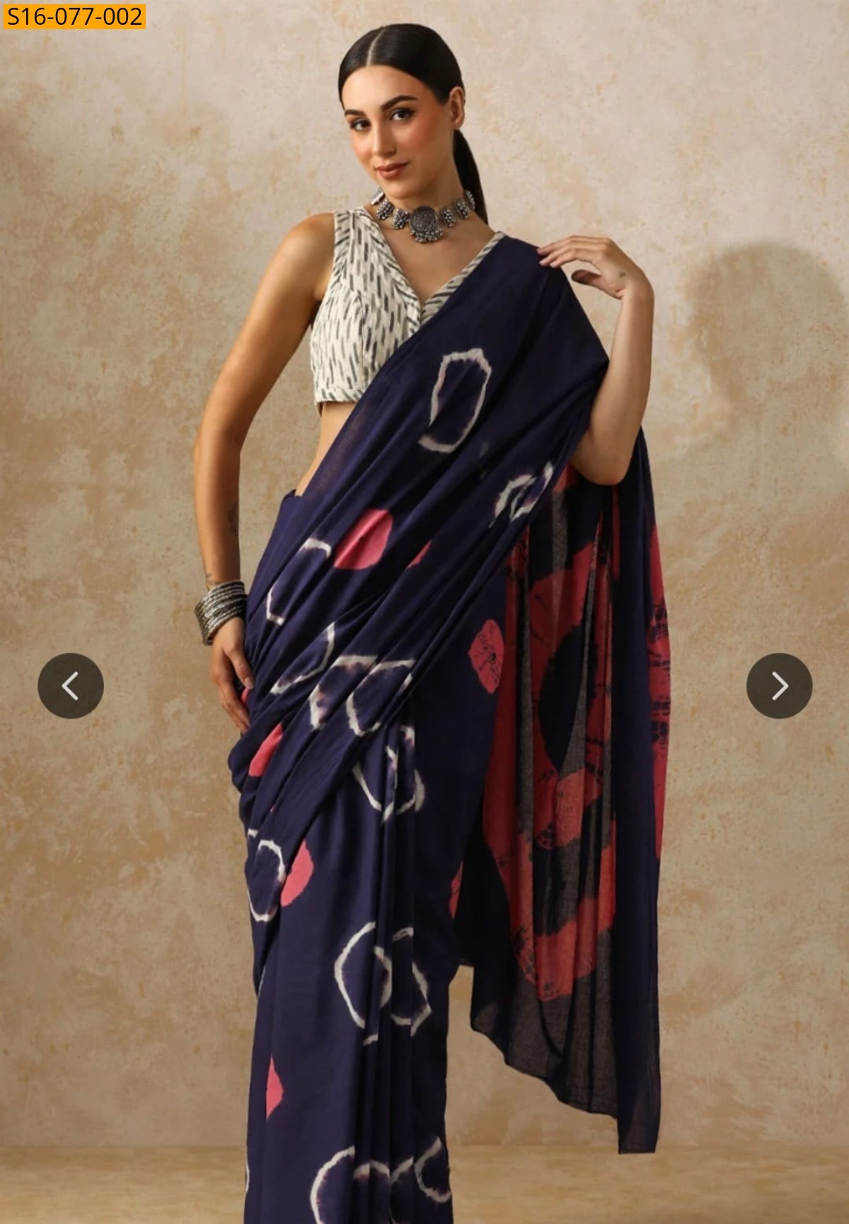 Navy blue Mulmul cotton  sarees