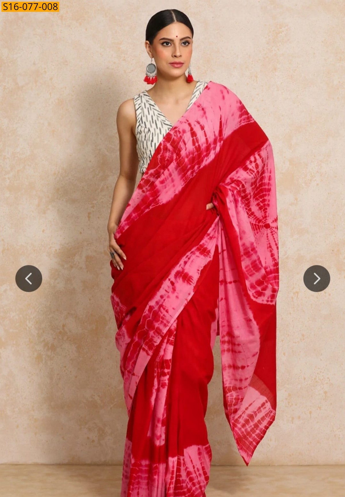 Red Mulmul cotton  sarees