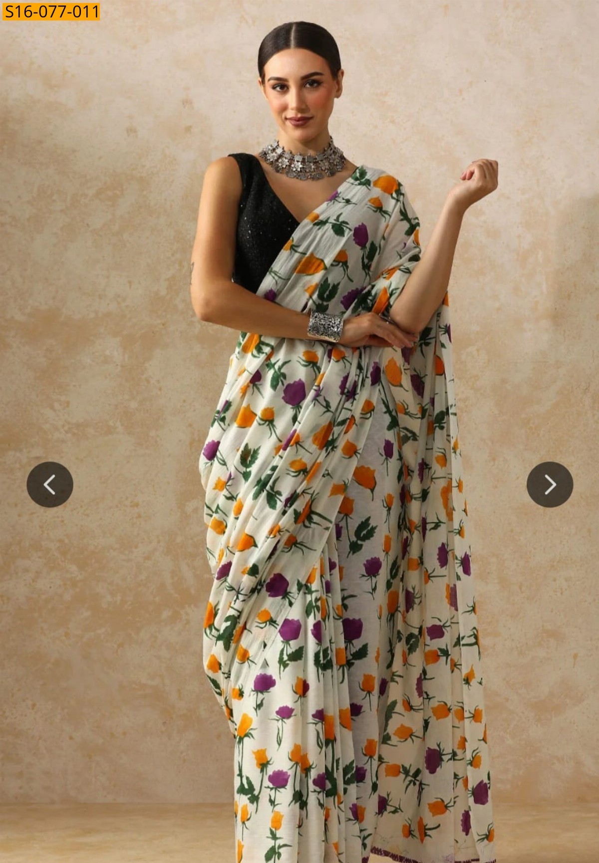 White Mulmul cotton  sarees