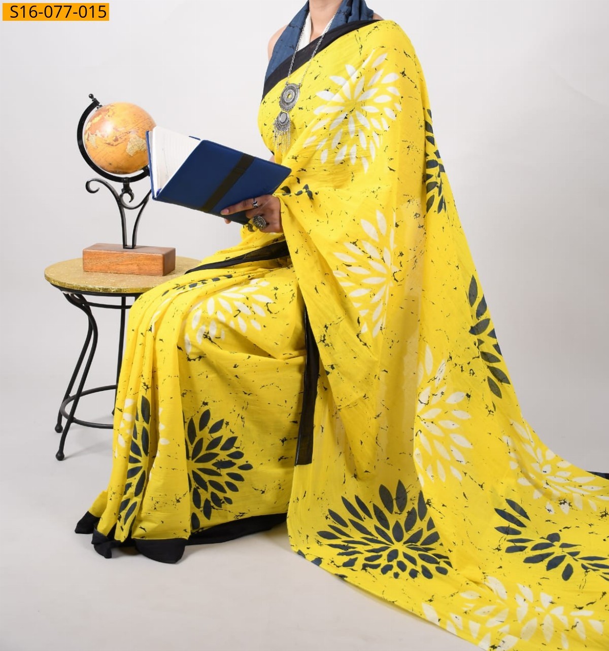 Yellow Cotton mulmul Sarees