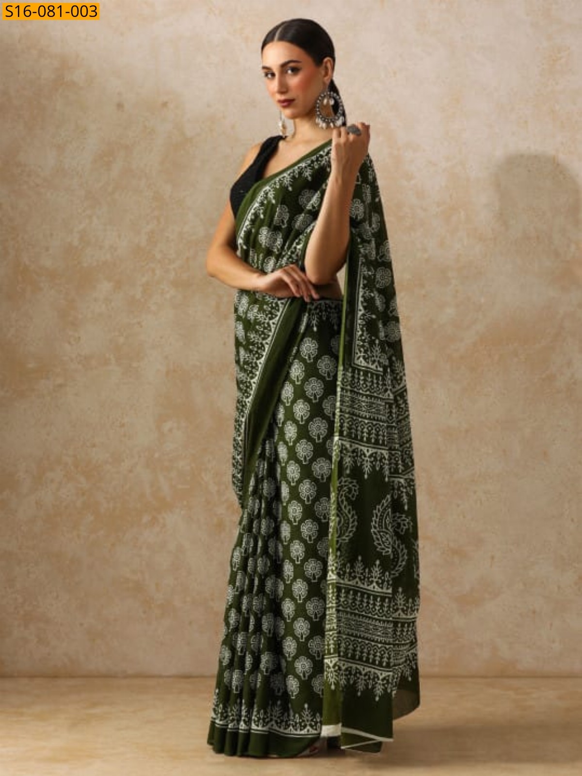 Green Mulmul cotton  sarees