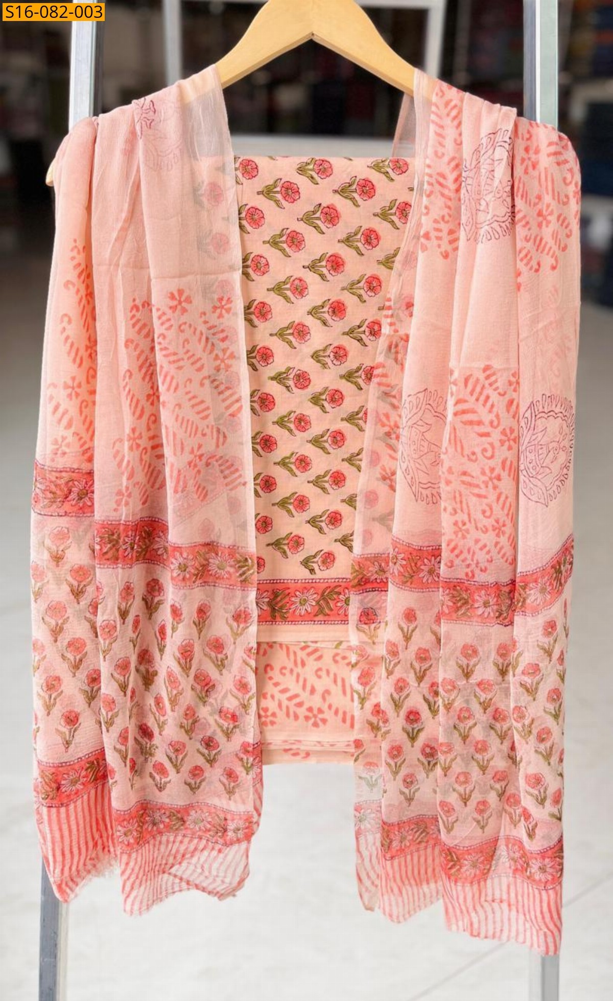 Sandal Hand block printed cotton suit set