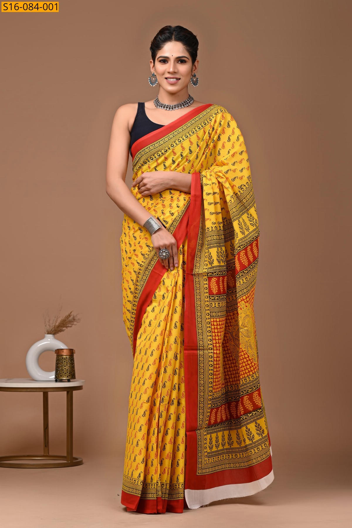 Yellow Mulmul cotton  sarees