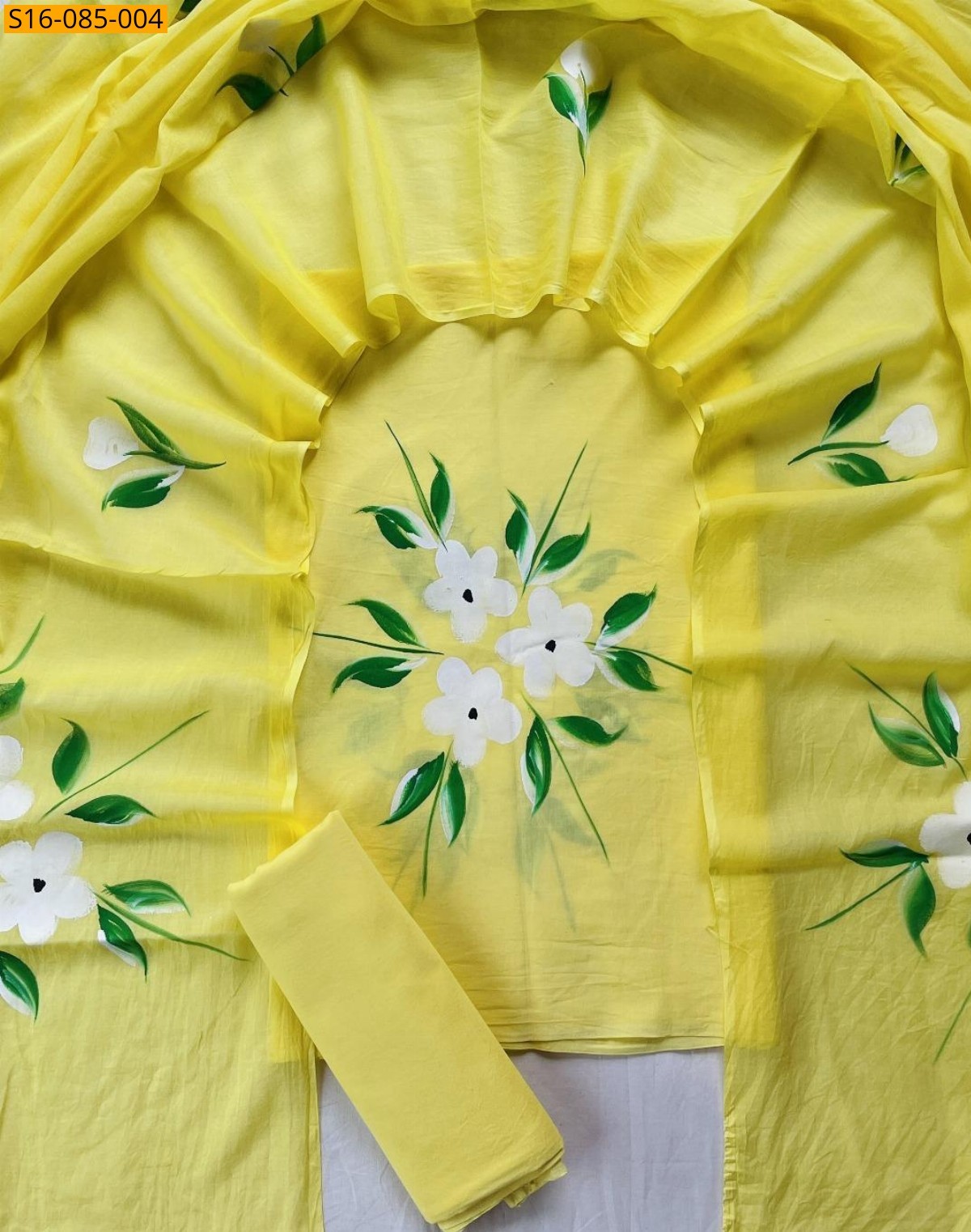 Yellow Handblock printed cotton suits 