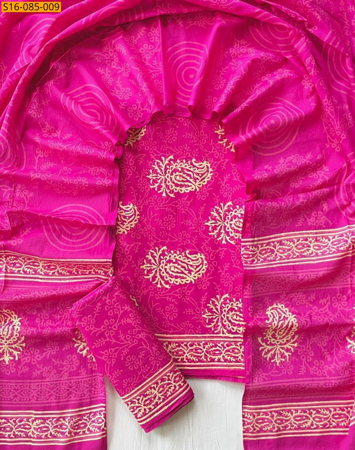 Pink Handblock printed cotton suits 