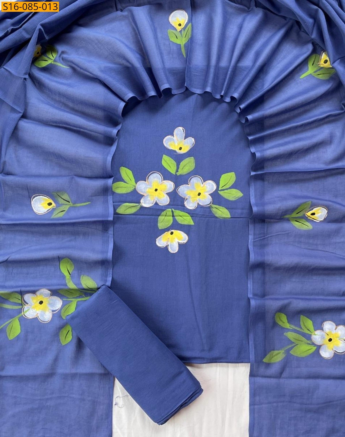 Navy blue Handblock printed cotton suits 