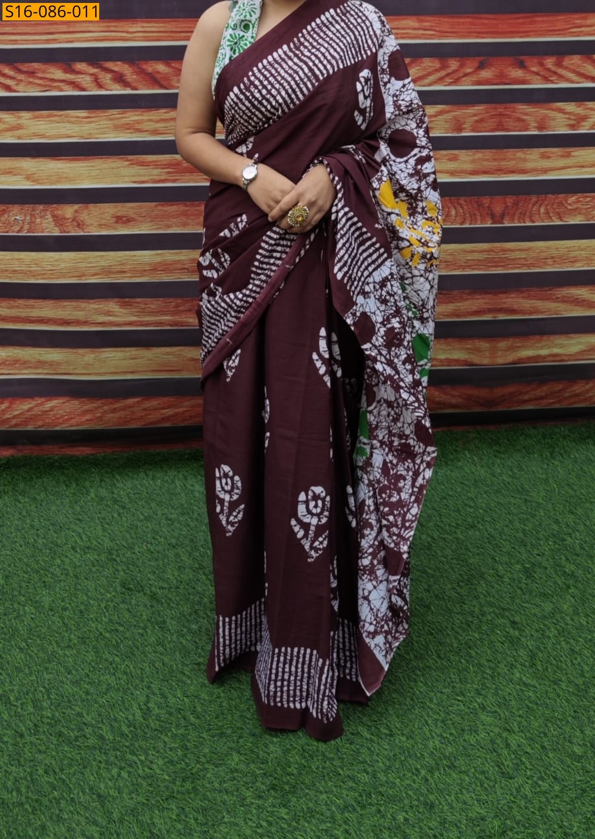 Brown Mulmul cotton  sarees