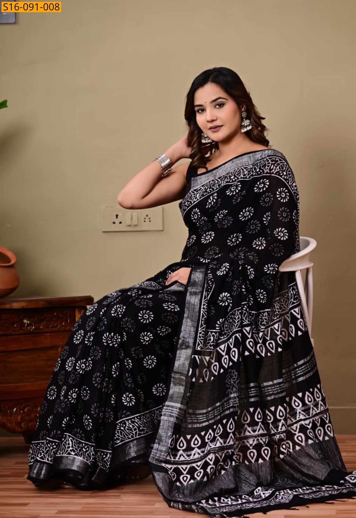Linen Printed Saree