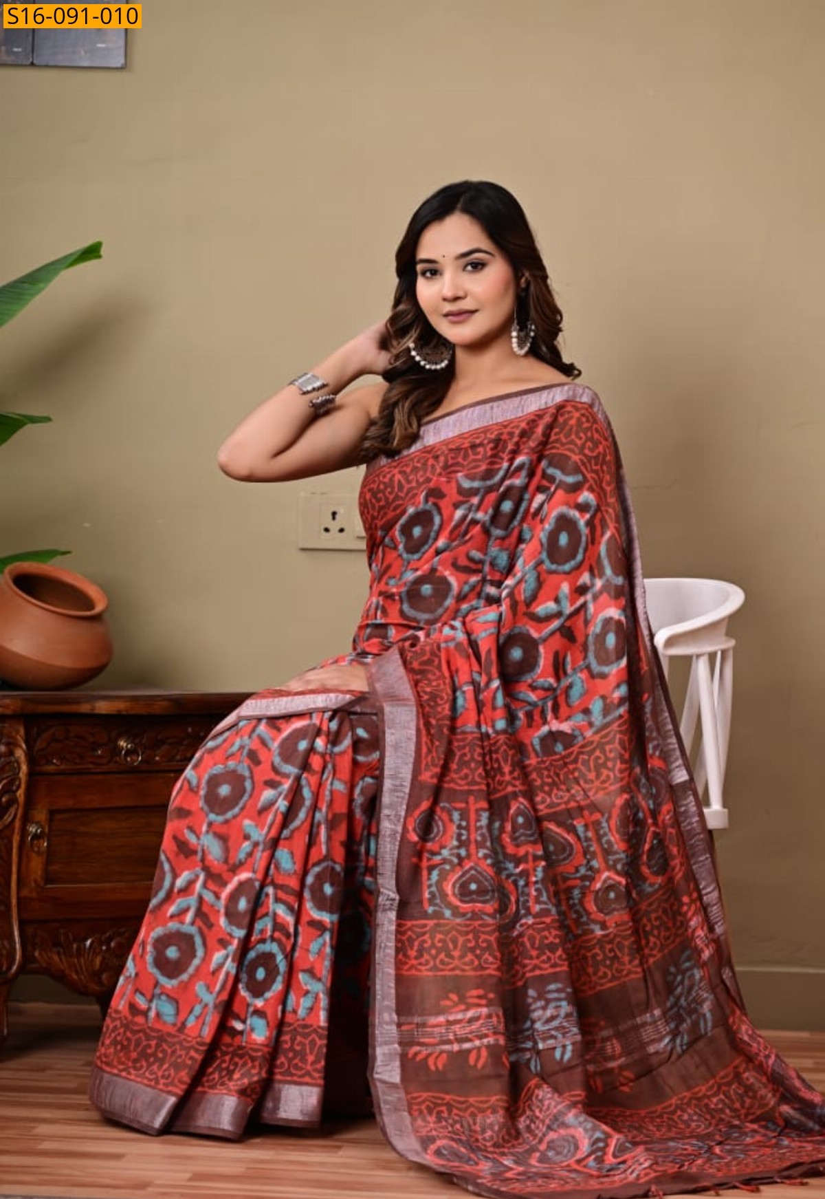 Linen Printed Saree