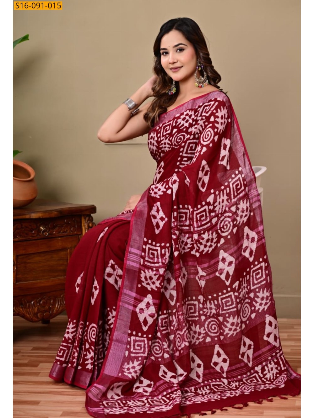 Linen Printed Saree