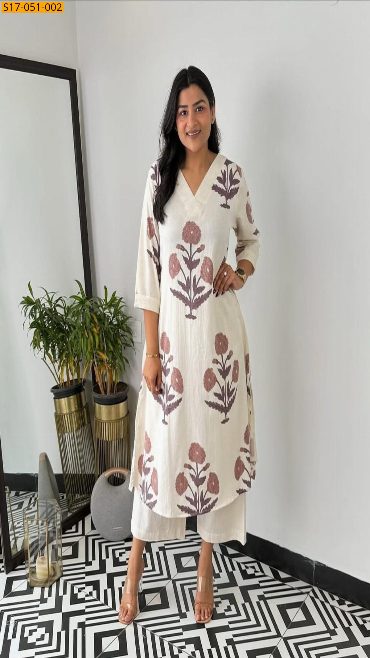 White Kurta with palazzo Sets