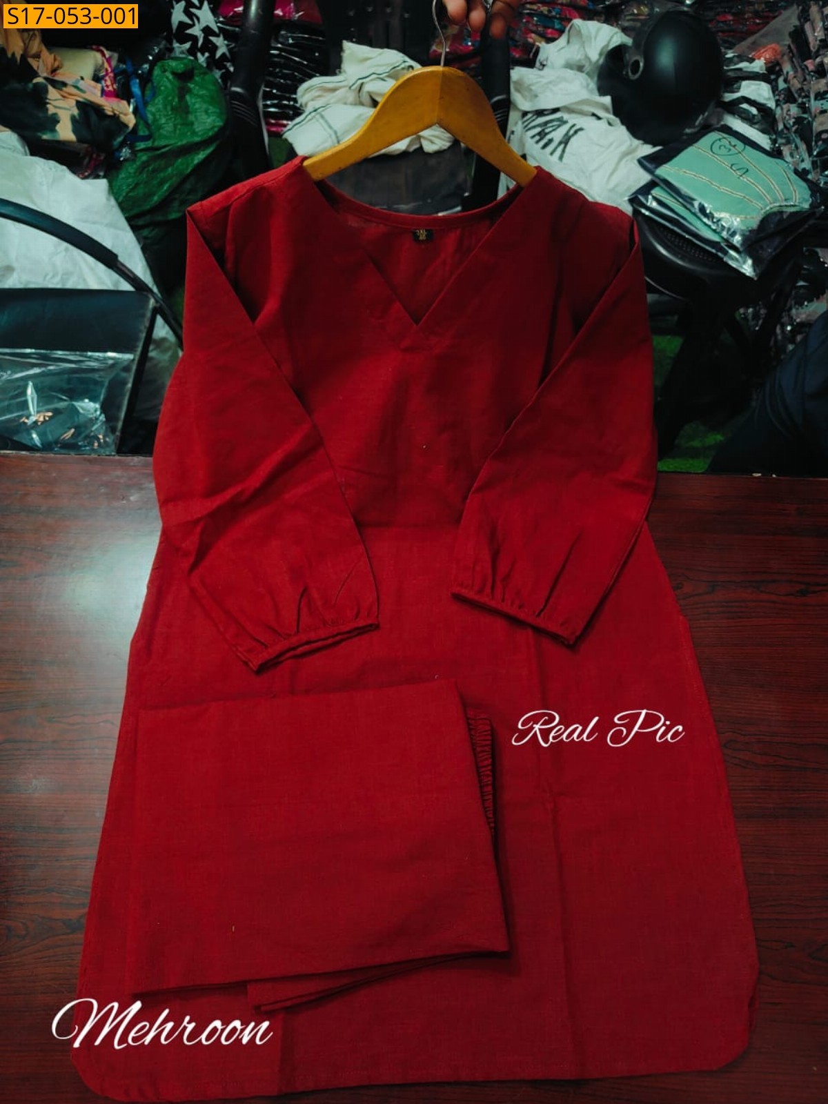 Maroon Pure cotton office wear co-rds set