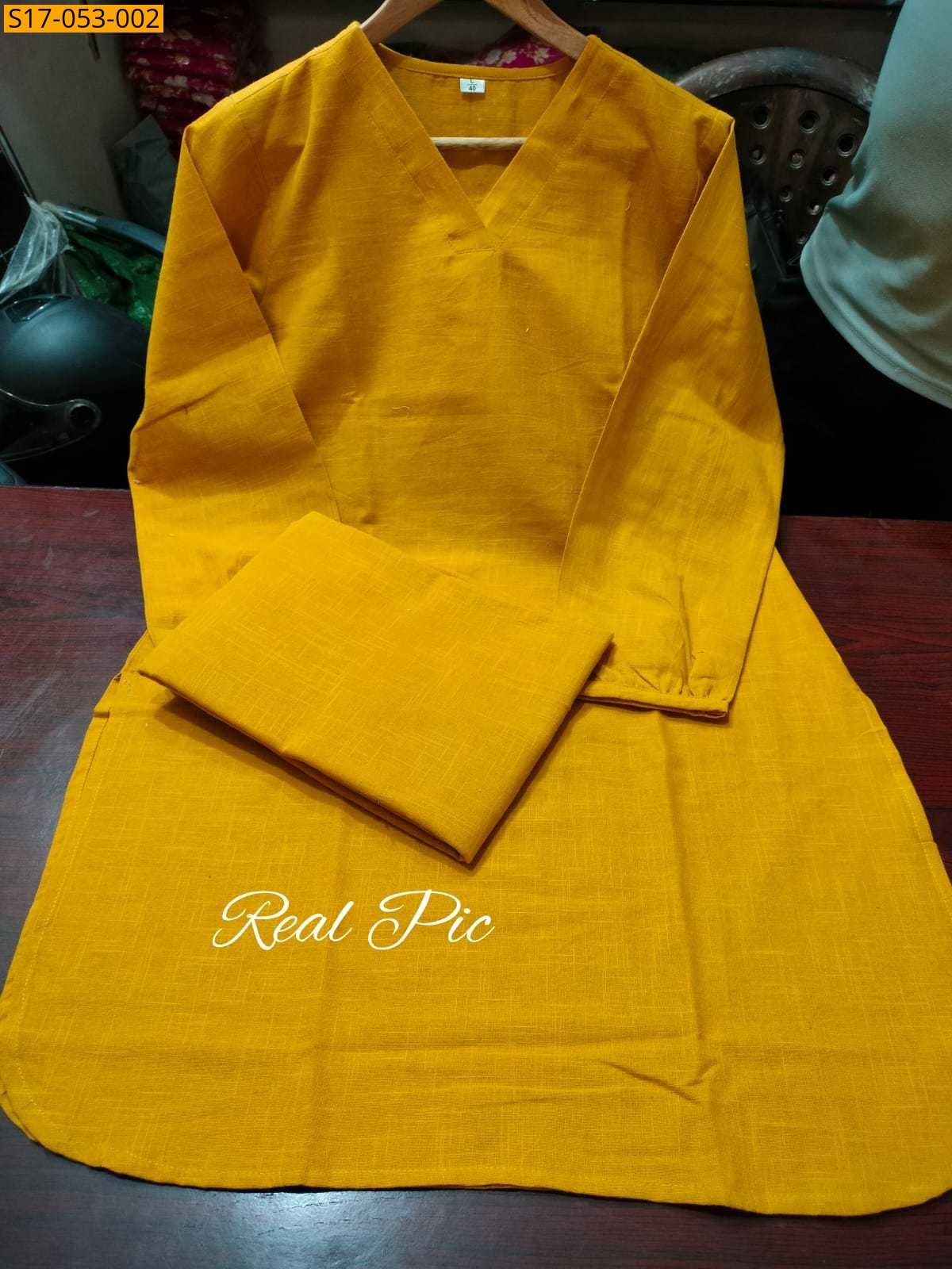 Mustard Yellow Pure cotton office wear co-rds set