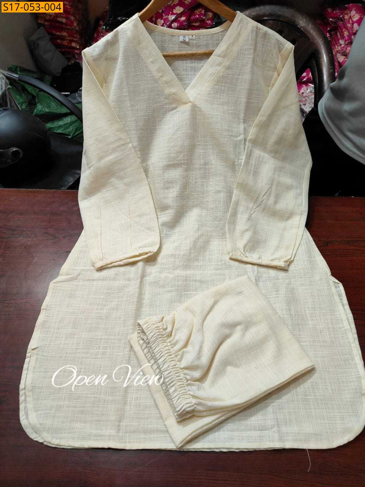 Half White Pure cotton office wear co-rds set